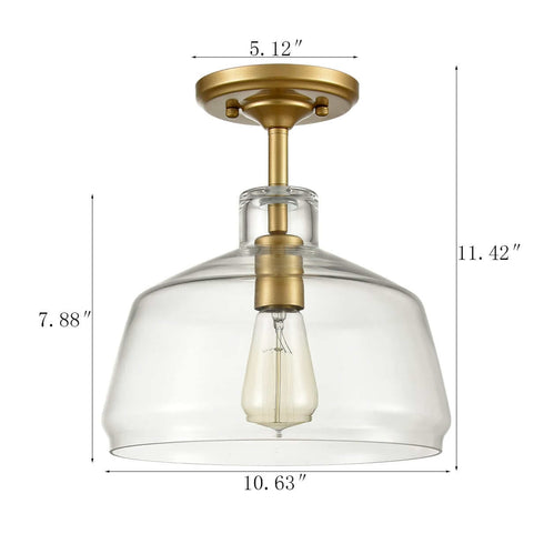 Modern Brass Ceiling Lights Glass Ceiling Lighting Semi Flush Mount